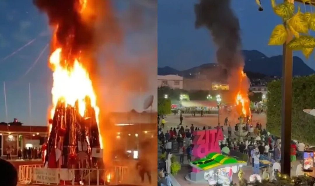Protestas en Michoacán: Incendio del Árbol de Navidad Monumental por el Asesinato de una Mujer