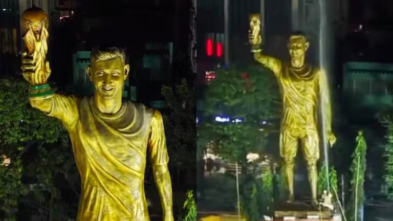 Descubre la impresionante estatua de Lionel Messi en la India