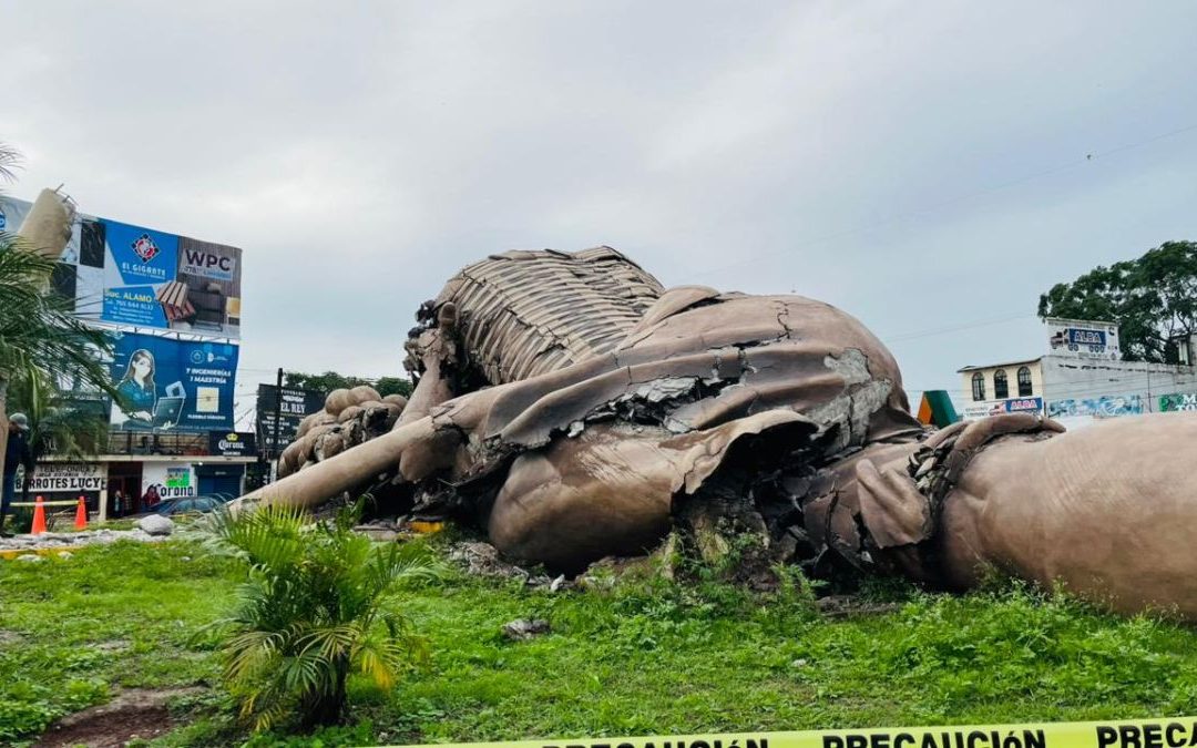 Colotero: El monumento en Álamo Temapache que colapsó por inundaciones