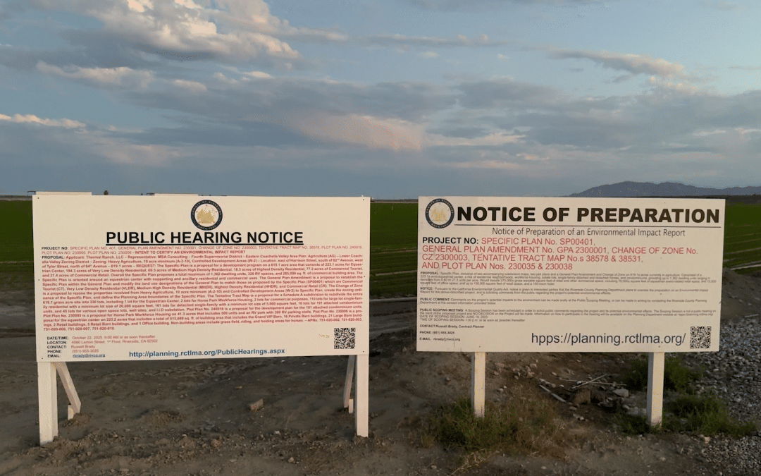 Votación Clave para el Proyecto Thermal Ranch Este Martes