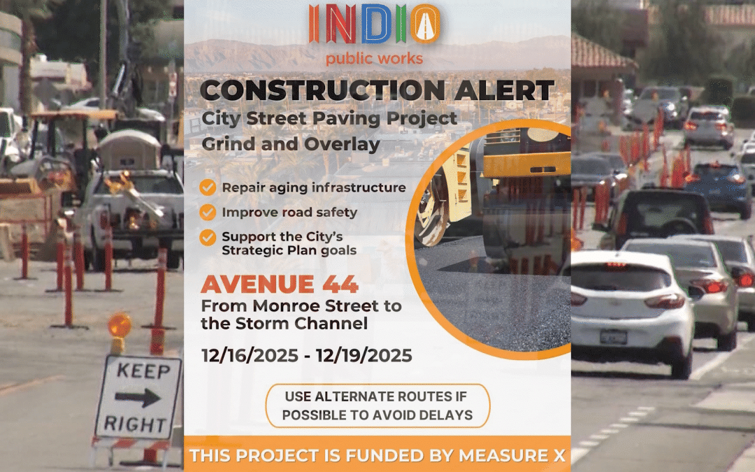 Repavimentación de Avenue 44 en Indio: Prepárese para Retrasos Temporales