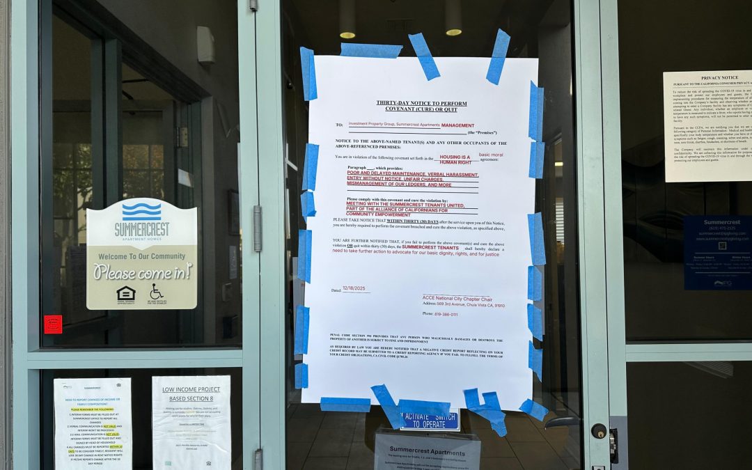 Protestas en National City: Inquilinos Demandaban Soluciones por Mal Mantenimiento y Aumentos de Renta