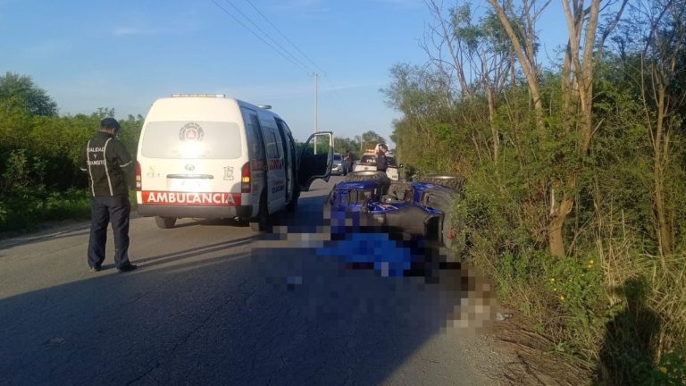 Accidente de cuatrimoto en Montemorelos: mujer fallecida y hombre herido
