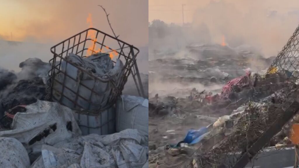 Incendio en recicladora clandestina en Ecatepec: Bomberos trabajan en la emergencia