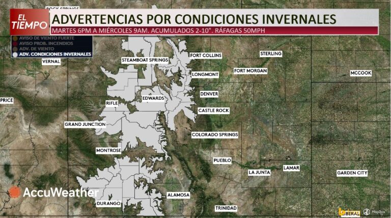 Cambio climático drástico en Denver: De calor a condiciones invernales en horas