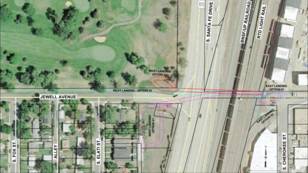 Cierre de West Jewell Avenue: Construcción del Puente Peatonal sobre Santa Fe Drive