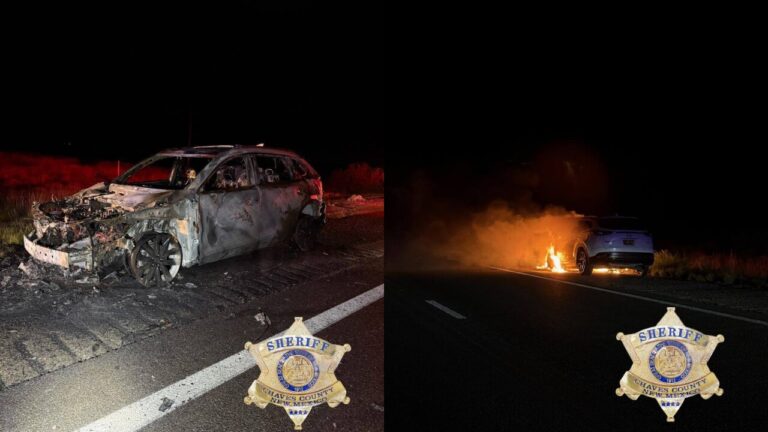 Incendio Vehicular en Highway 70 por Falla Mecánica en el Condado de Chaves