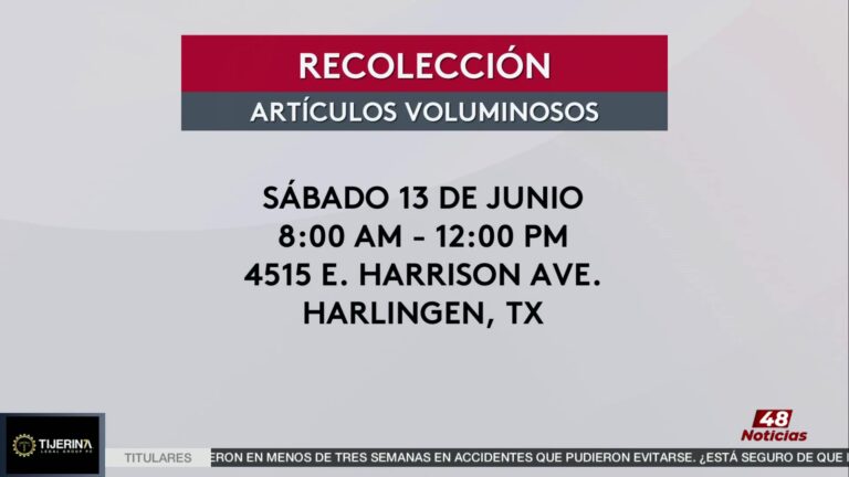 Harlingen Ofrece Evento Gratuito para la Recolección de Artículos Voluminosos