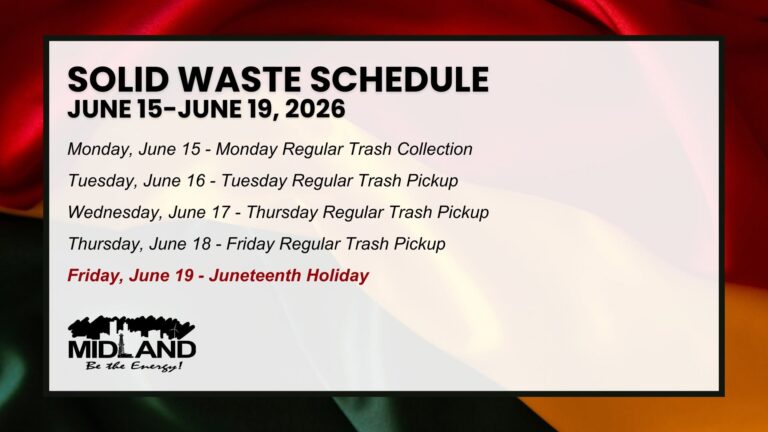 Juneteenth en Midland: cierran oficinas municipales y adelantan la recolección de basura
