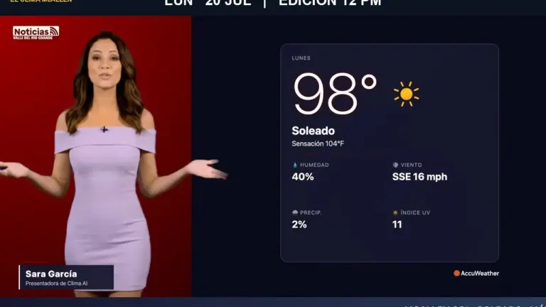 Clima en McAllen hoy: lunes 20 de julio, edición de las 12:00 PM