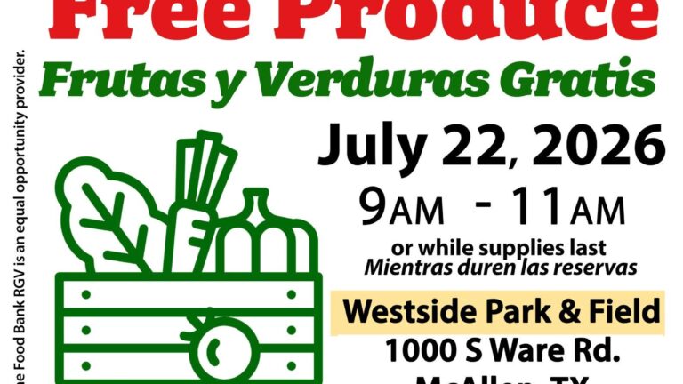 Frutas y verduras gratis en McAllen: Food Bank RGV realizará distribución este 22 de julio