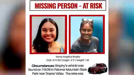 Autoridades suspenden temporalmente la búsqueda de Angelica Brophy en Palomar Mountain