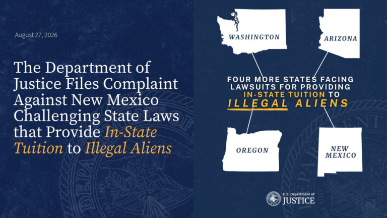 El Departamento de Justicia demanda a cuatro estados por ofrecer matrícula estatal a inmigrantes indocumentados
