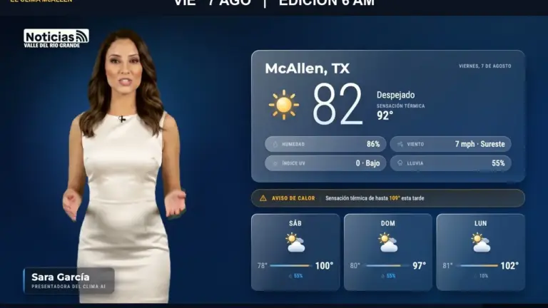 El Clima McAllen — Viernes 7 de agosto · Edición 6:00 AM