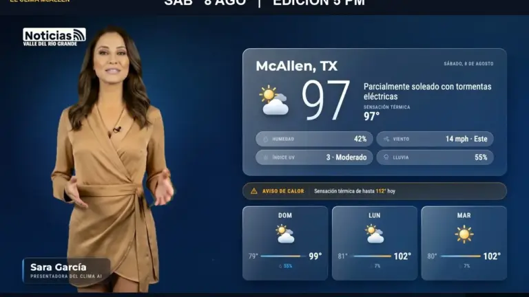 El Clima McAllen — Sábado 8 de agosto · Edición 5:00 PM