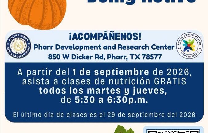 Ofrecen clases gratuitas de nutrición y actividad física en Pharr
