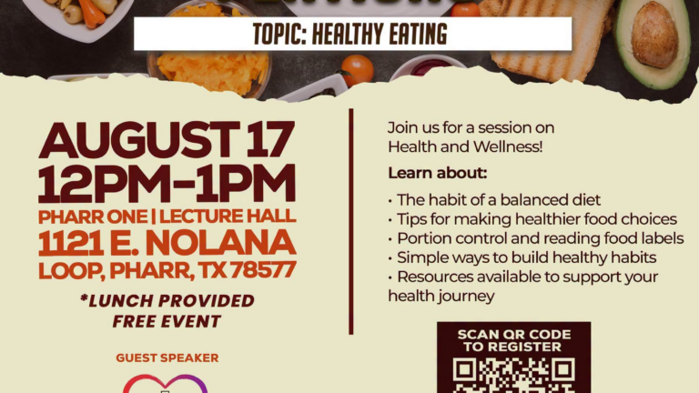 Invitan a charla gratuita sobre alimentación saludable en Pharr