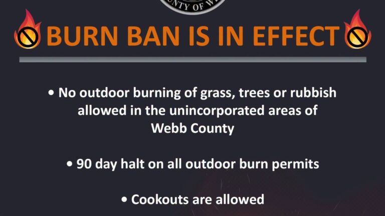Webb County implementa prohibición de quemas por 90 días