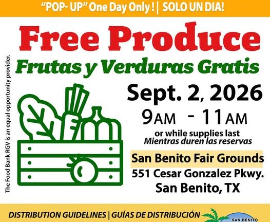 Distribuirán frutas y verduras gratis en San Benito