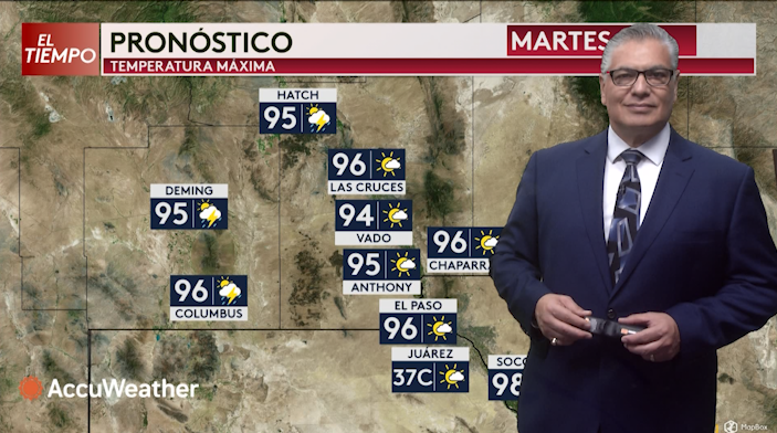Pronóstico del Clima: Martes caluroso y con posibilidad de tormentas en El Paso