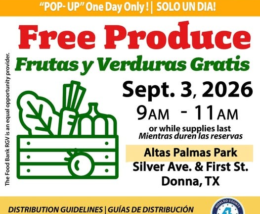 Food Bank RGV realizará distribución gratuita de frutas y verduras en Donna