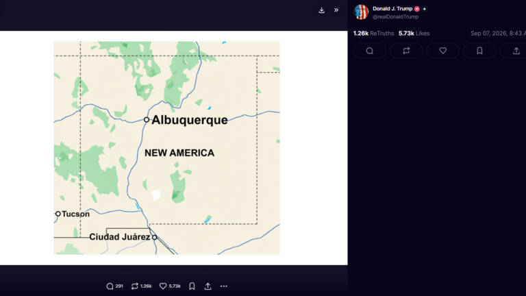 No está a debate: Nuevo México responde al Presidente Trump tras publicar mapa que rebautiza al estado como “Nueva América”