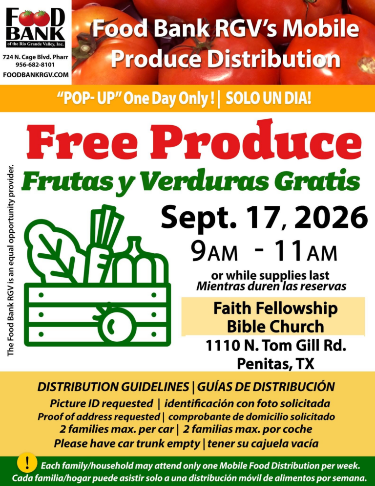 Banco de Alimentos del RGV realizará distribución gratuita de frutas y verduras en Peñitas