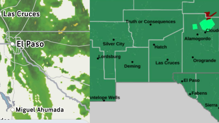 Lluvias intensas y riesgo de inundaciones para El Paso y Ciudad Juárez este miércoles