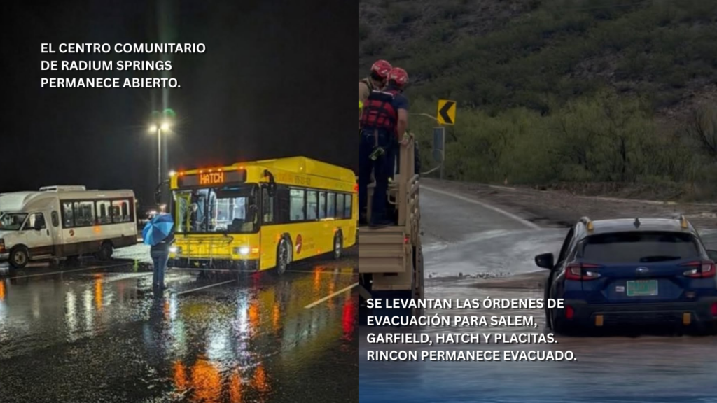 Levantan órdenes de evacuación para Salem, Hatch, Garfield y Placitas; Rincon permanece evacuado