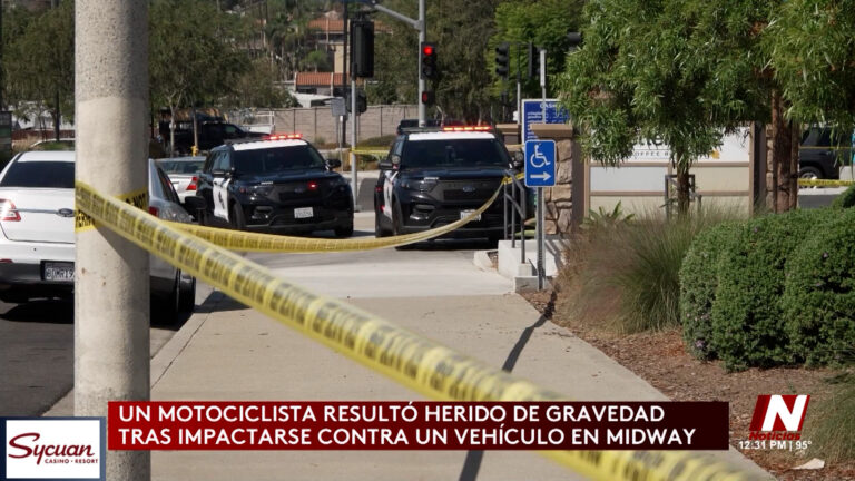 Motociclista de 28 años resulta gravemente herido tras chocar contra vehículo en Midway