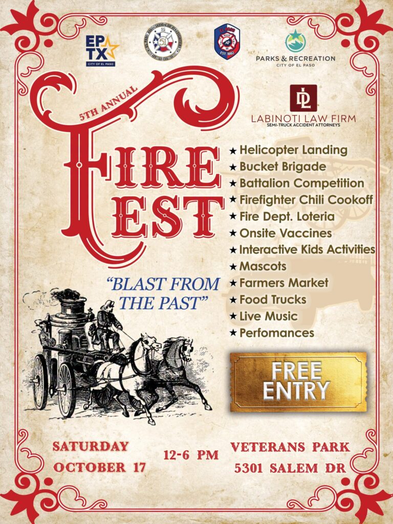 El Departamento de Bomberos de El Paso anuncia la quinta edición del festival gratuito “Fire Fest” en Veterans Park