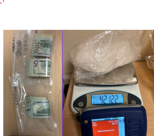 Metanfetamina: incautan más de 3 libras y $8,000 en operativo en Reno