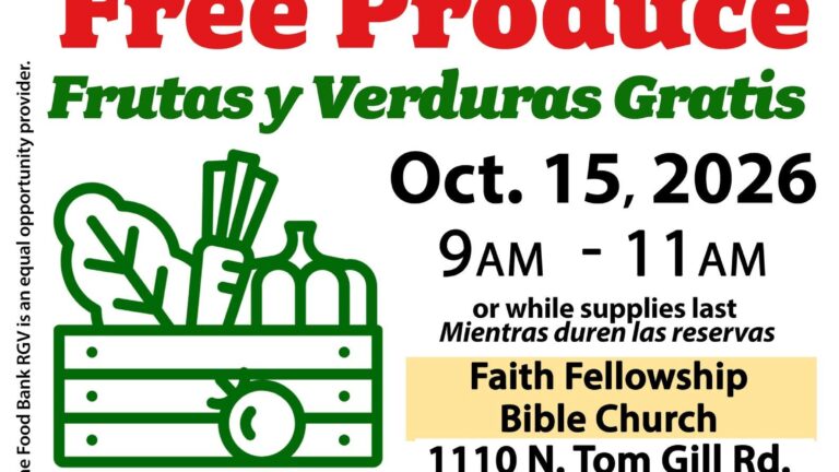 Food Bank RGV ofrecerá frutas y verduras gratis en Penitas este jueves