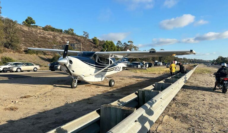 Aeronave realiza aterrizaje de emergencia sobre la Interestatal 15